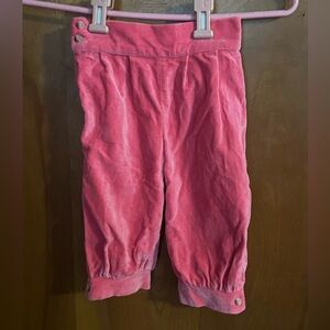 Vintage Kate Quinn Size 2t Bright Pink Velvet Pants Bottoms